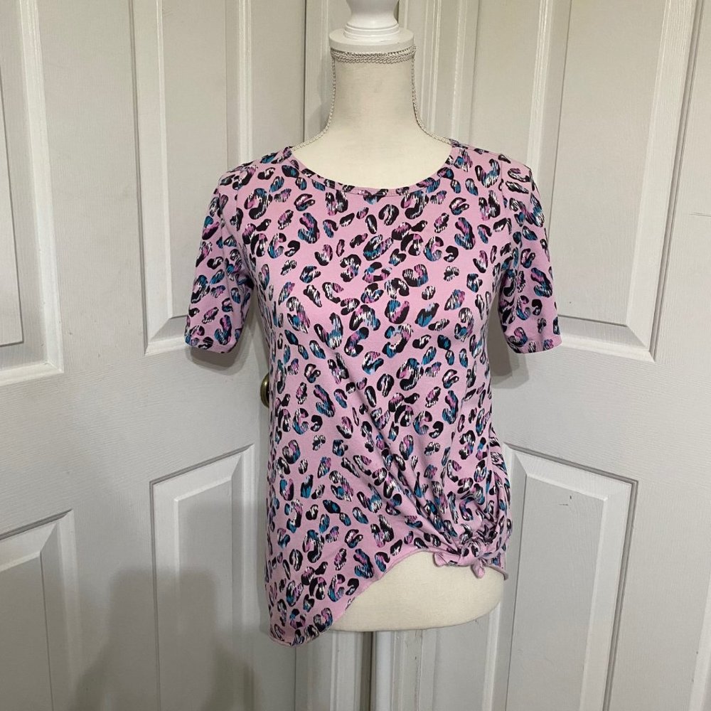 Wrangler Ladies Top - Lg Pink w/side tie at the Hem Line
